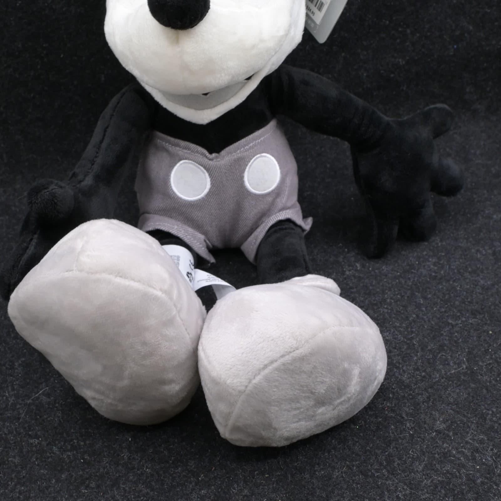 Disney Store Mickey Mouse Plush Steamboat Willie Black White Stuffed Animal Toy - Thumbnail 3