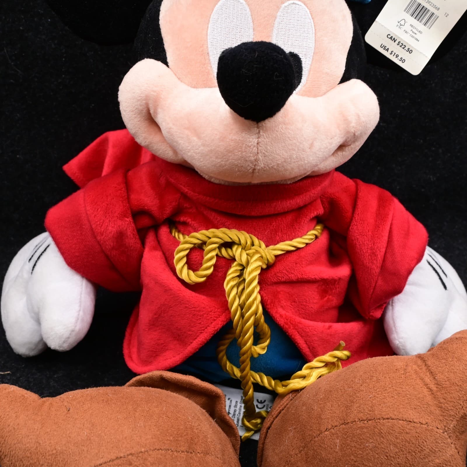 Mickey Mouse - Fantasia Sorcerer Plush Large Size 24" Disney Store NEW w/ Tags - Thumbnail 4
