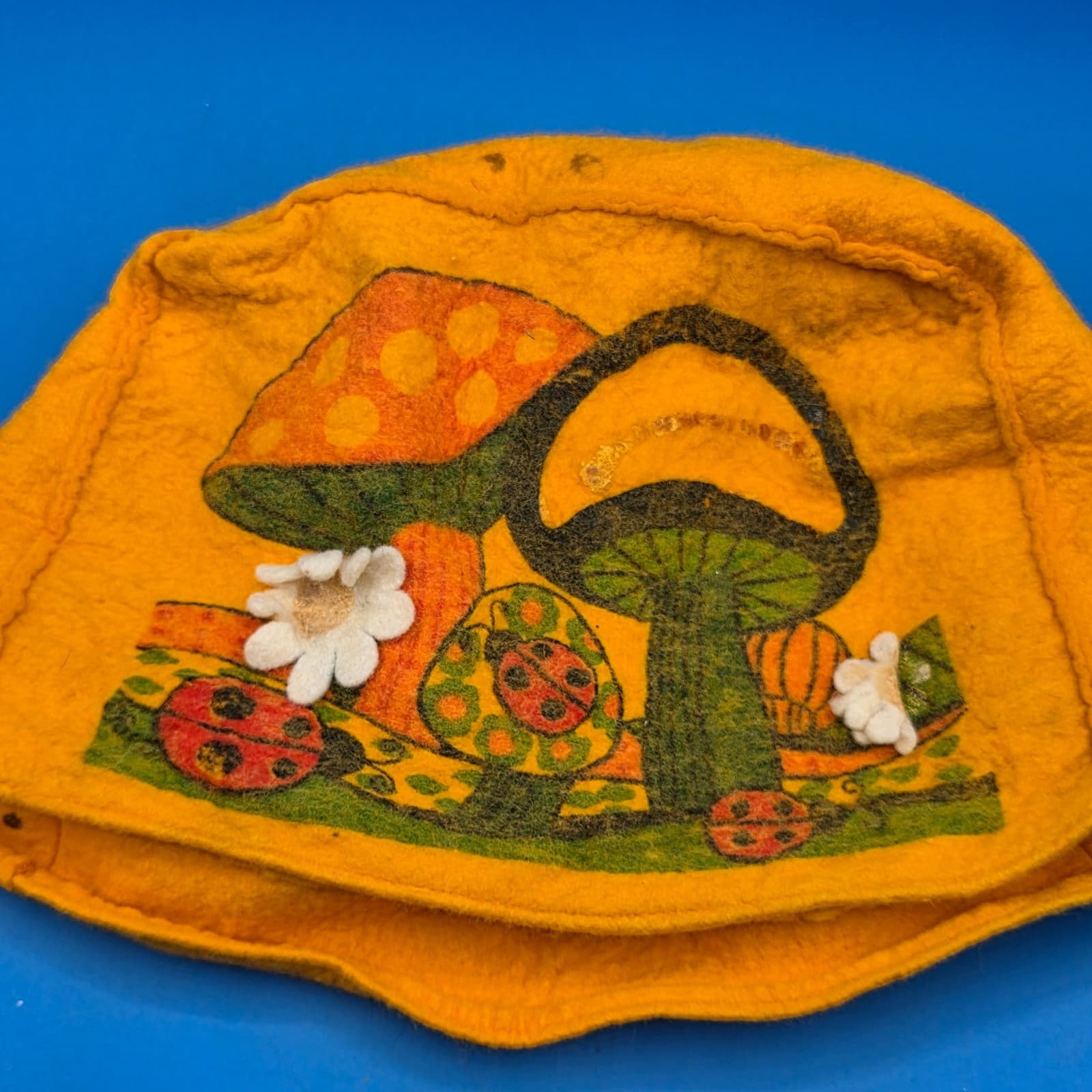 Vintage Sears Merry Mushroom Toaster Cover 1970's Bright Colors - Thumbnail 2