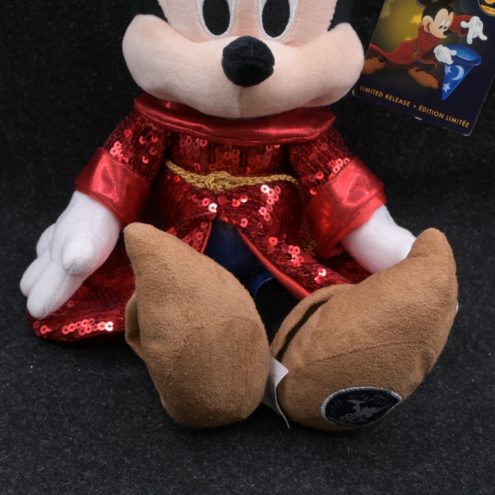Disney Mickey Mouse Fantasia 80 Years Sorcerer Sequined Plush New 18” - Thumbnail 4