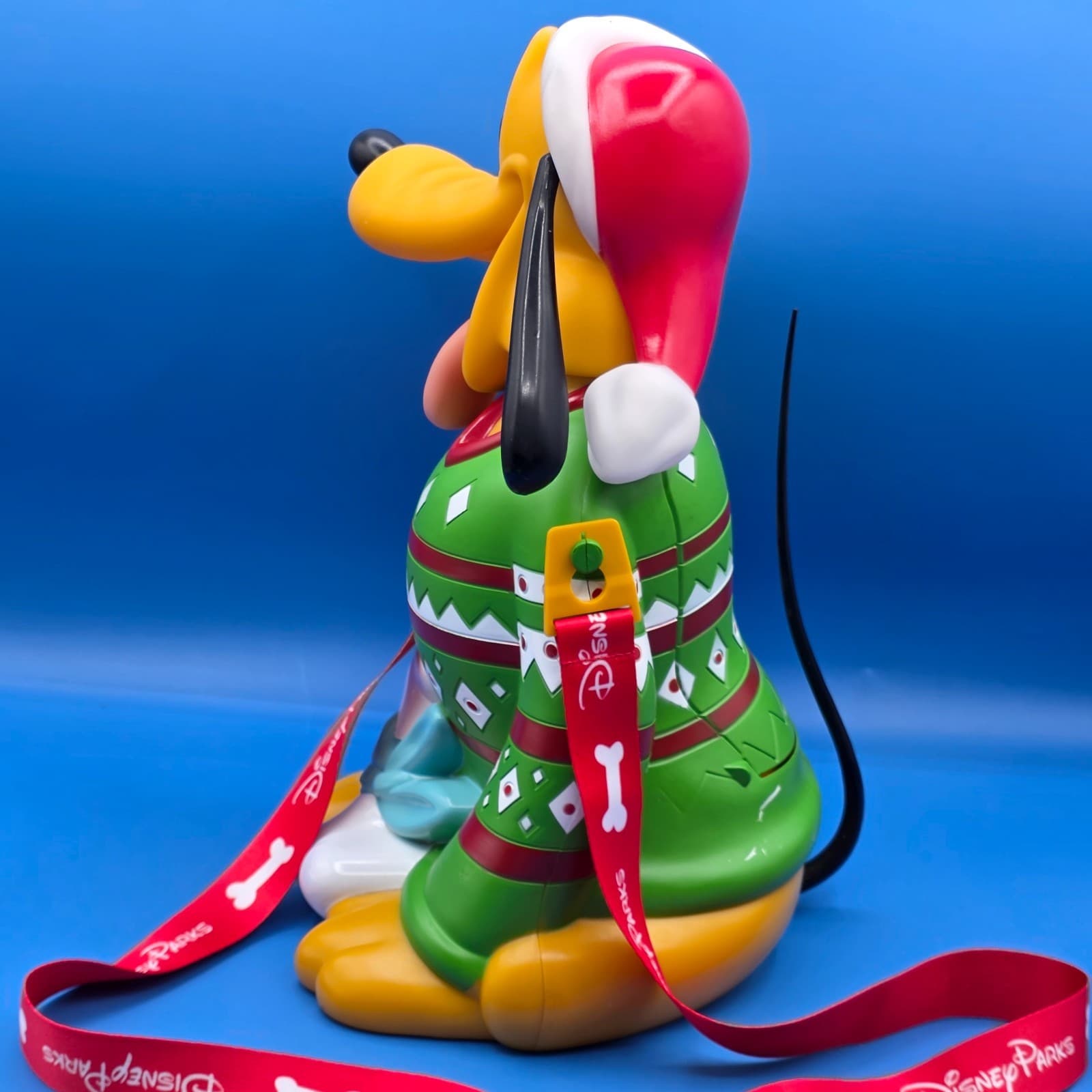 Disneyland Disney Pluto Christmas Popcorn Holder Bucket Park Exclusive W/Lanyard - Thumbnail 9