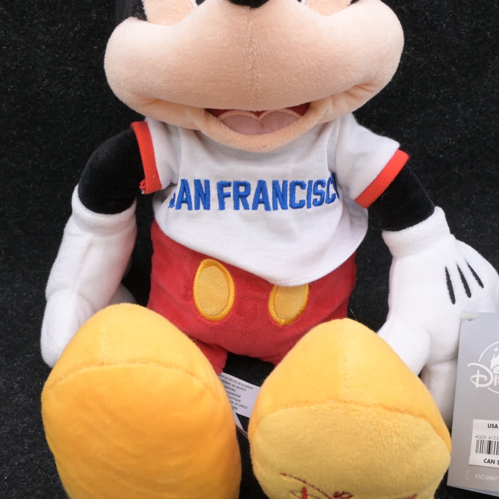 Disney Store Mickey Mouse Wearing San Francisco Tee Shirt Stuffed Plush 17" NEW - Thumbnail 4