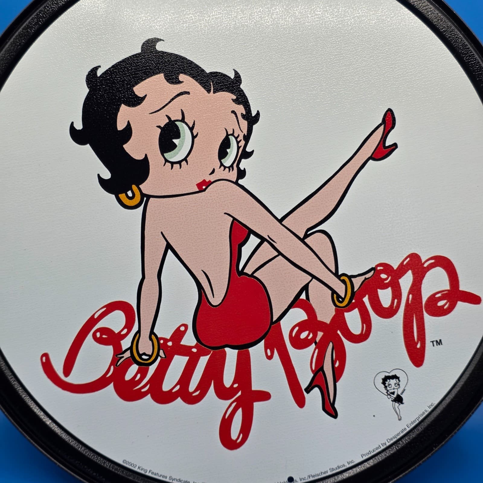 Betty Boop ROUND TIN SIGN Retro Style metal home bar diner wall decor - Thumbnail 2