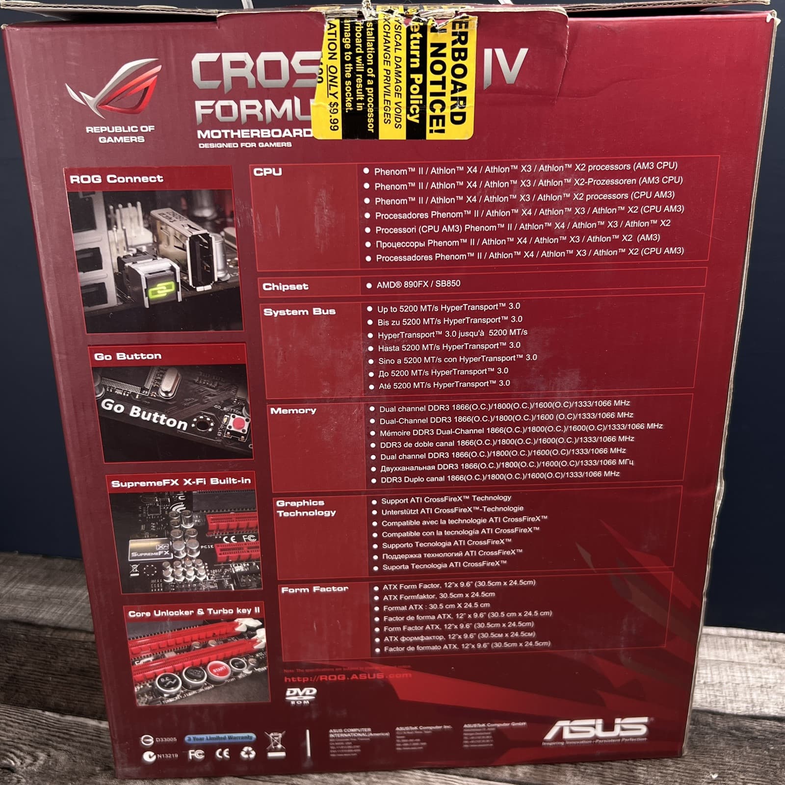 Asus Crosshair IV Formula Motherboard AMD 890FX DDR3 Phenom 2 Athlon x4 - Thumbnail 3