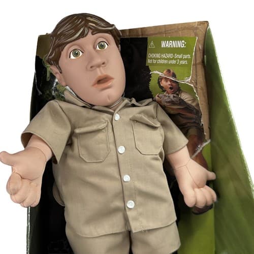 DAMAGED BOX VTG 2000 The Crocodile Hunter Steve Irwin 16" Talking Doll - Thumbnail 2