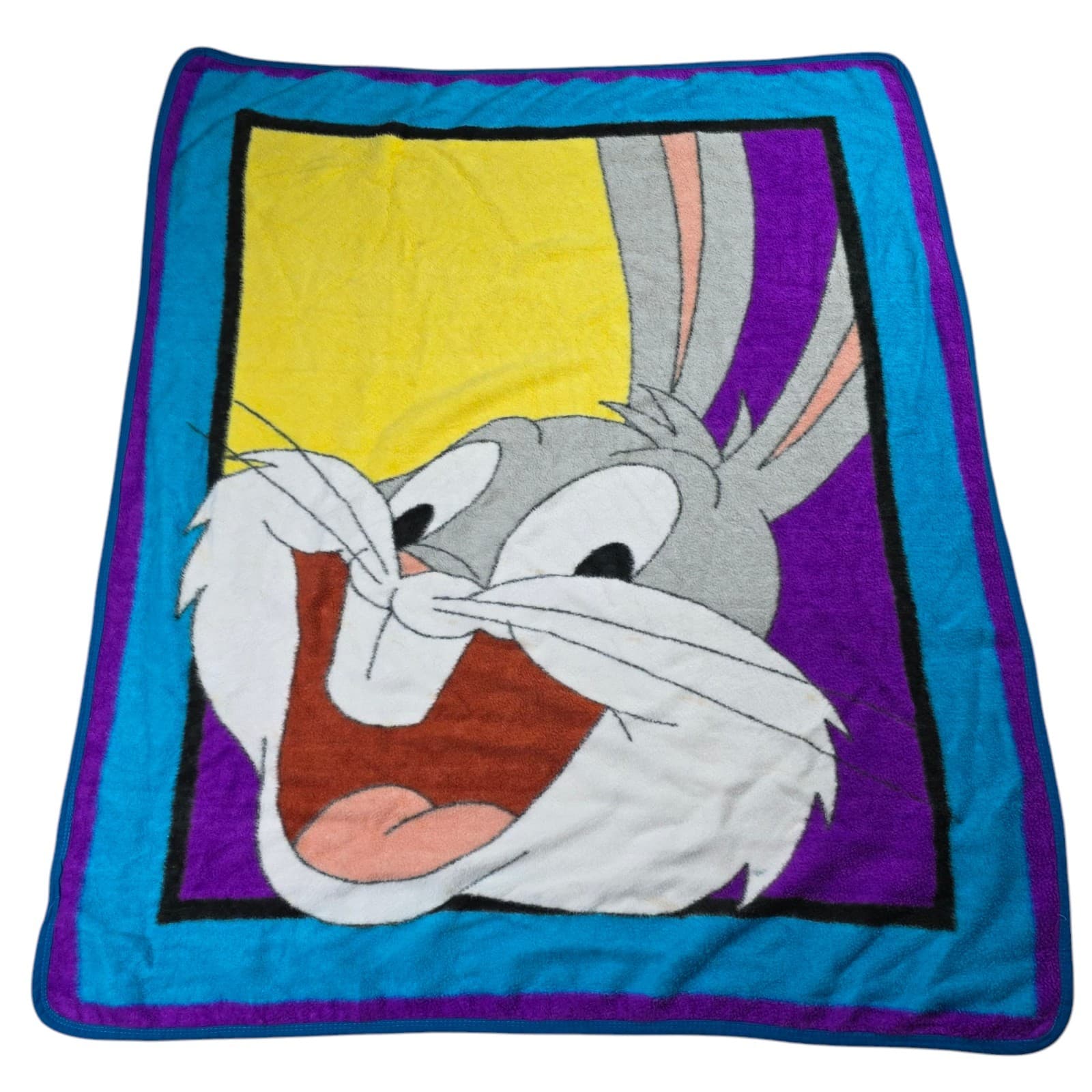 Vintage Bugs Bunny Biederlack Owen Looney Tunes Blanket Throw USA Reversible - Thumbnail 5