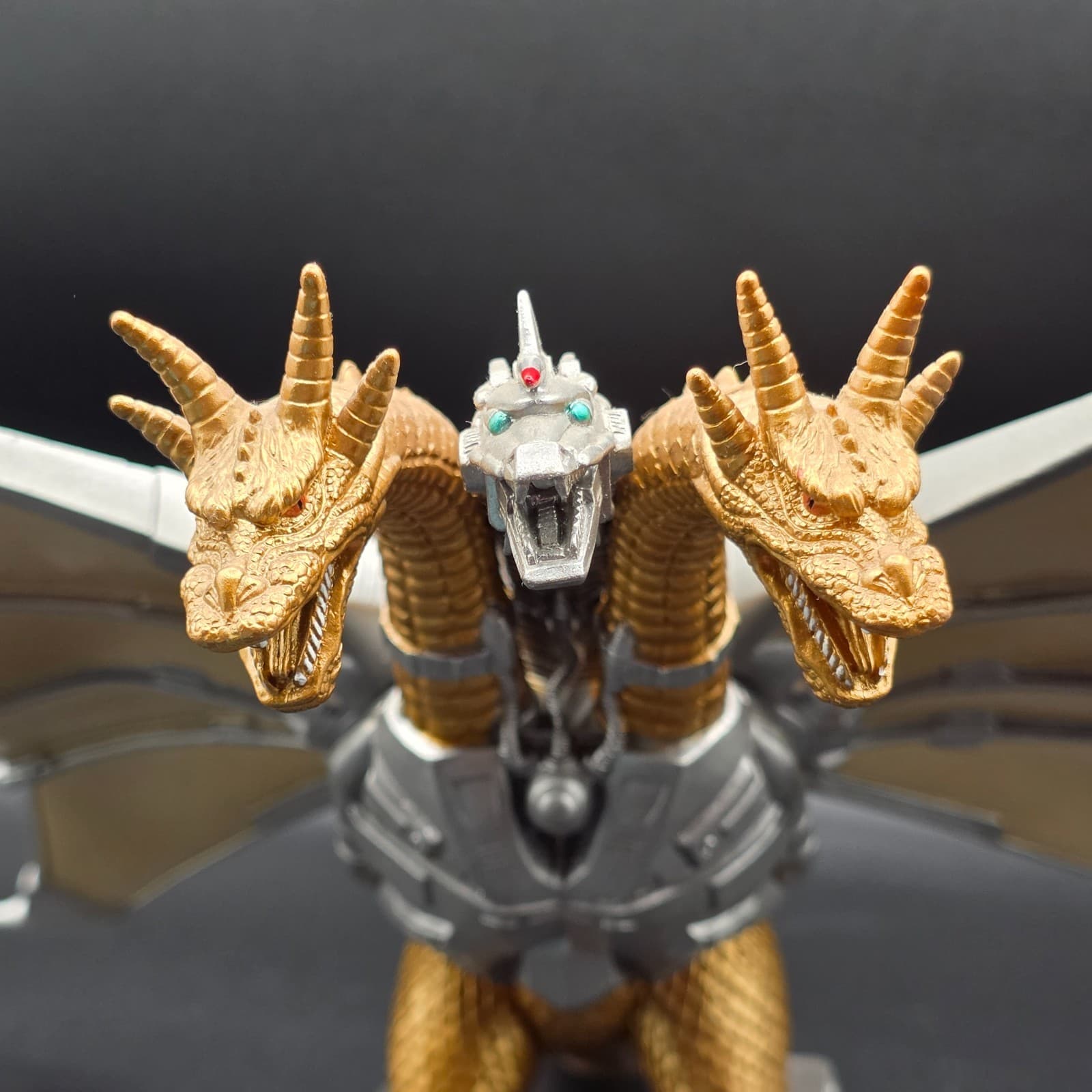 1998 BANDAI MECHA KING GHIDORAH Vinyl Figure Movie Monster Series Dark Gold - Thumbnail 8
