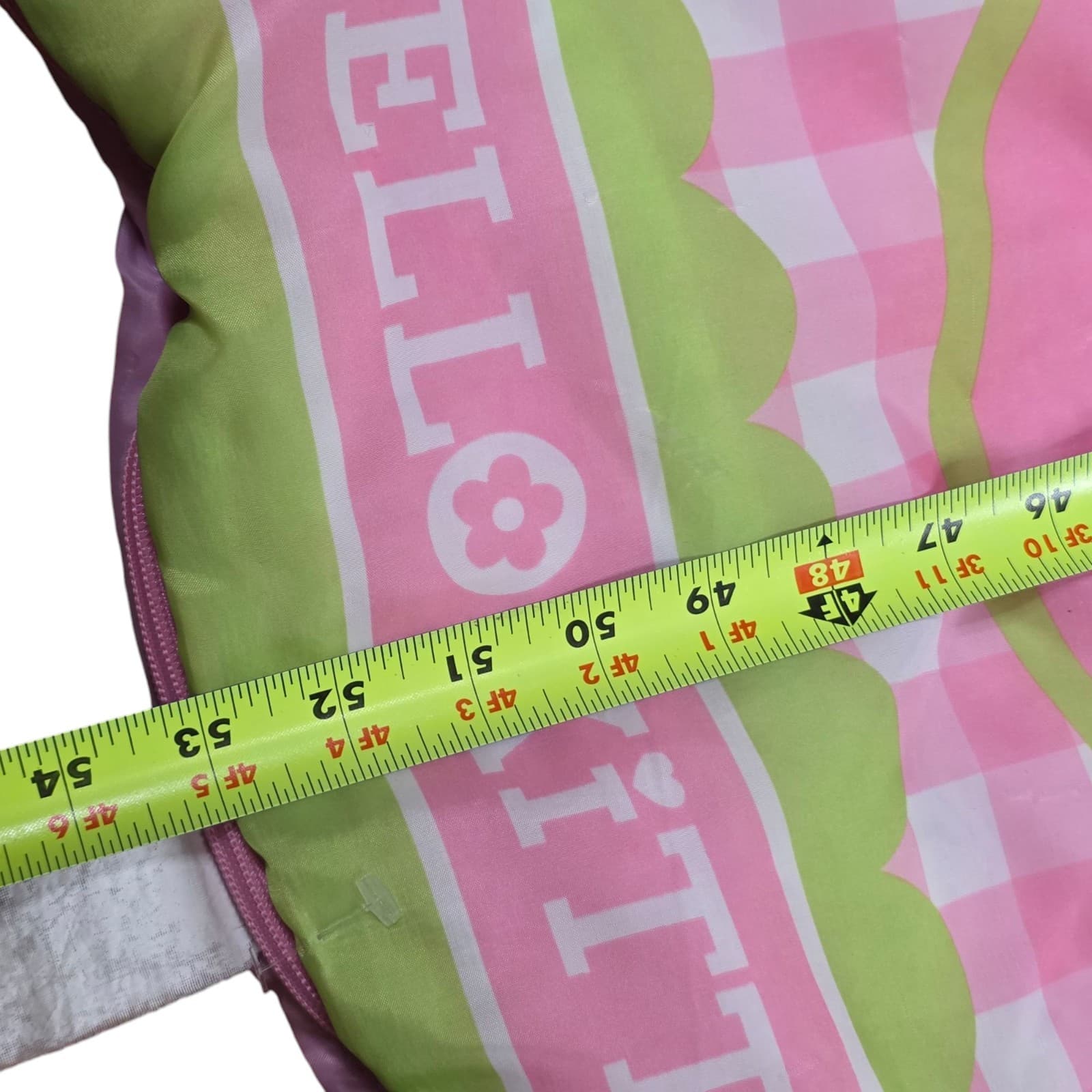 2008 Sanrio Hello Kitty Pink Plaid Sleeping Bag 24”x 53” Pre-owned - Thumbnail 3