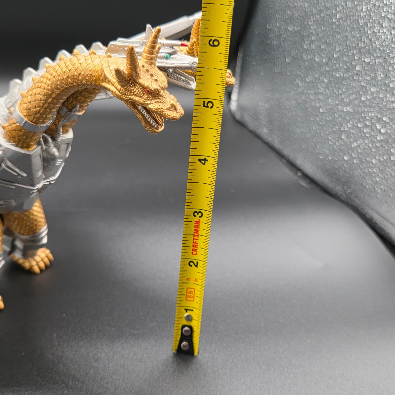 1998 BANDAI MECHA KING GHIDORAH Vinyl Figure Movie Monster Series Dark Gold - Thumbnail 2