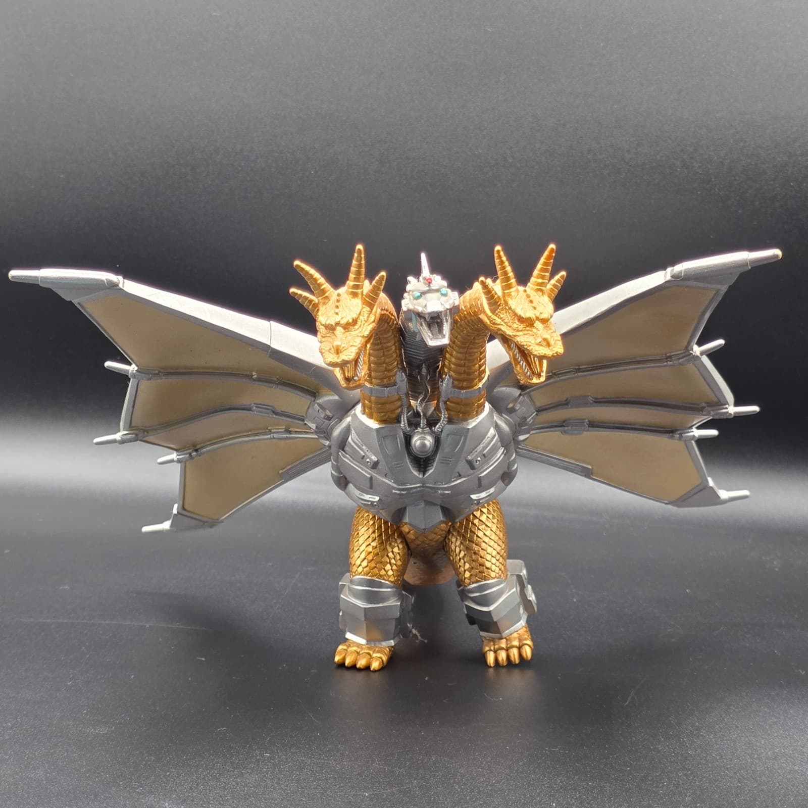 1998 BANDAI MECHA KING GHIDORAH Vinyl Figure Movie Monster Series Dark Gold - Thumbnail 9
