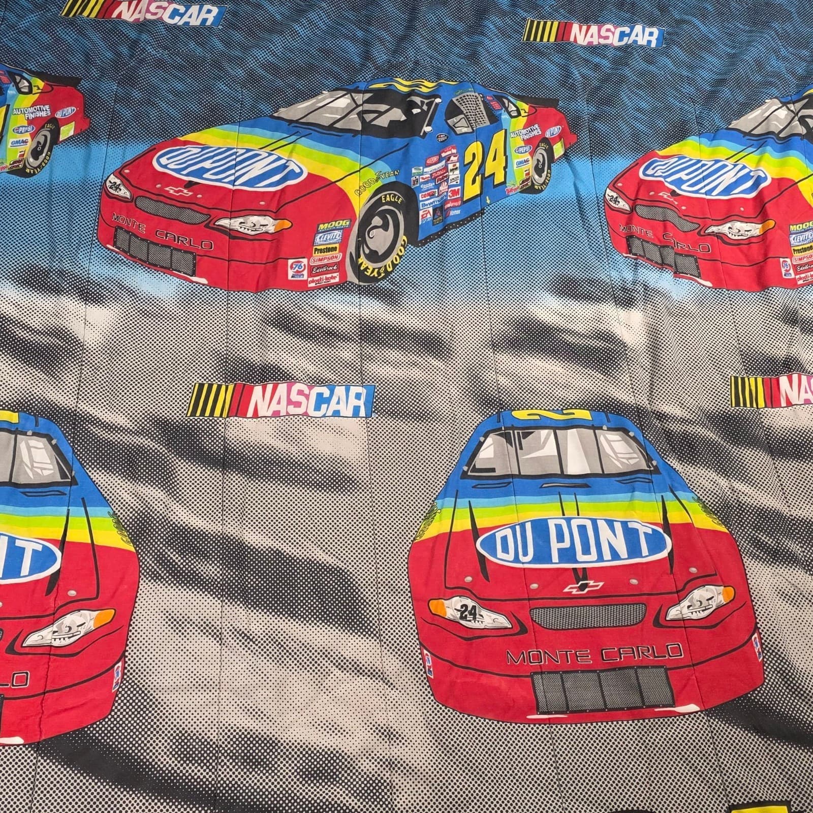 Vintage USA Race Car NASCAR Twin Size Reversible Comforter Blanket Jeff Gordon - Thumbnail 2
