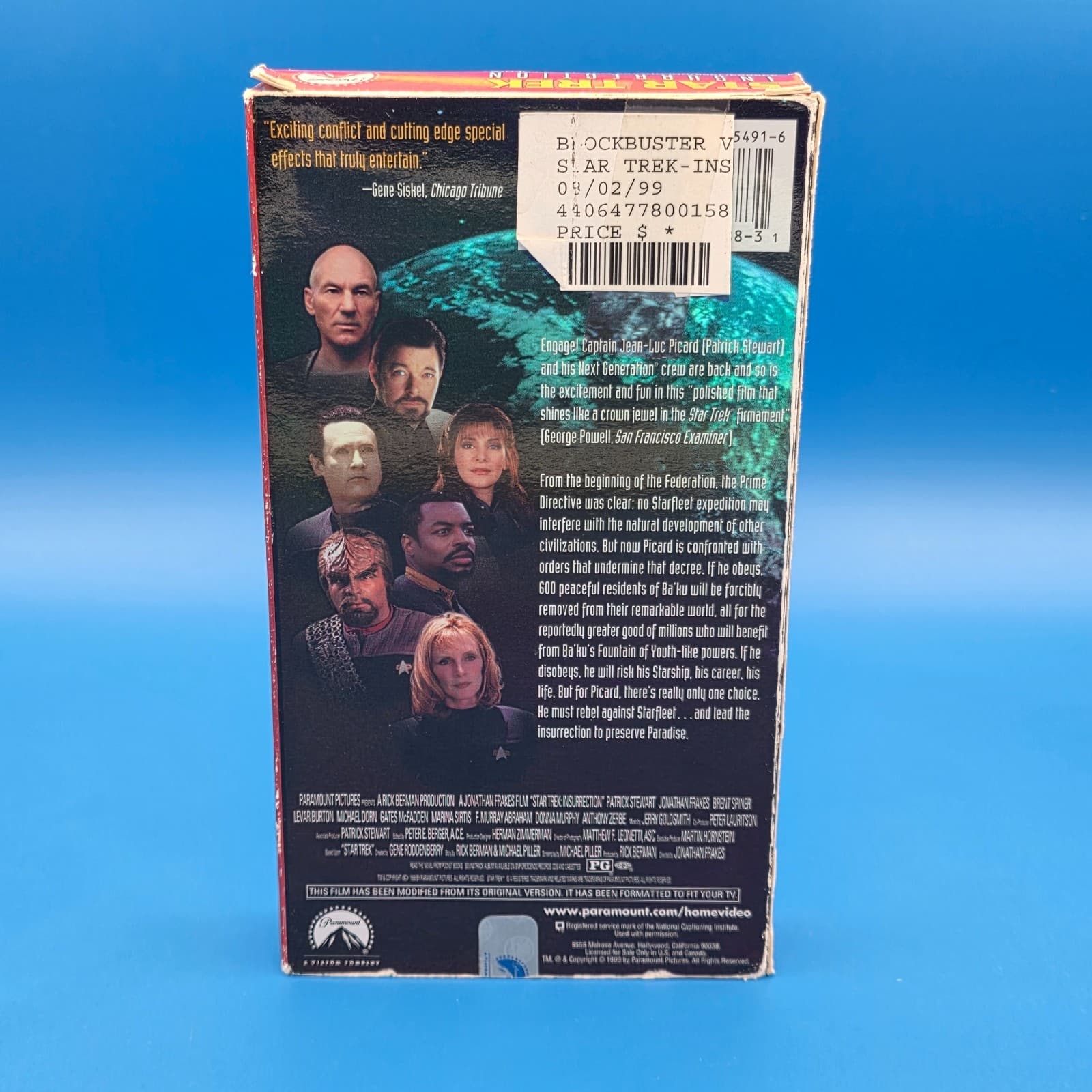 Star Trek Insurrection VHS Tape 1999 Sci-Fi Patrick Stewart Michael Dorn Movie - Thumbnail 6