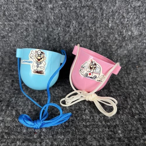 Vintage Nintendo Dr Mario Blue & Pink BOTTOMS ONLY 3” Capsule Necklace Rare - Thumbnail 2