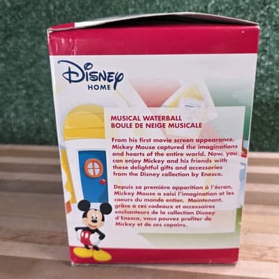 Disney Musical Snow Globe Mickey Mouse March Water Ball Enesco New In Box - Thumbnail 3