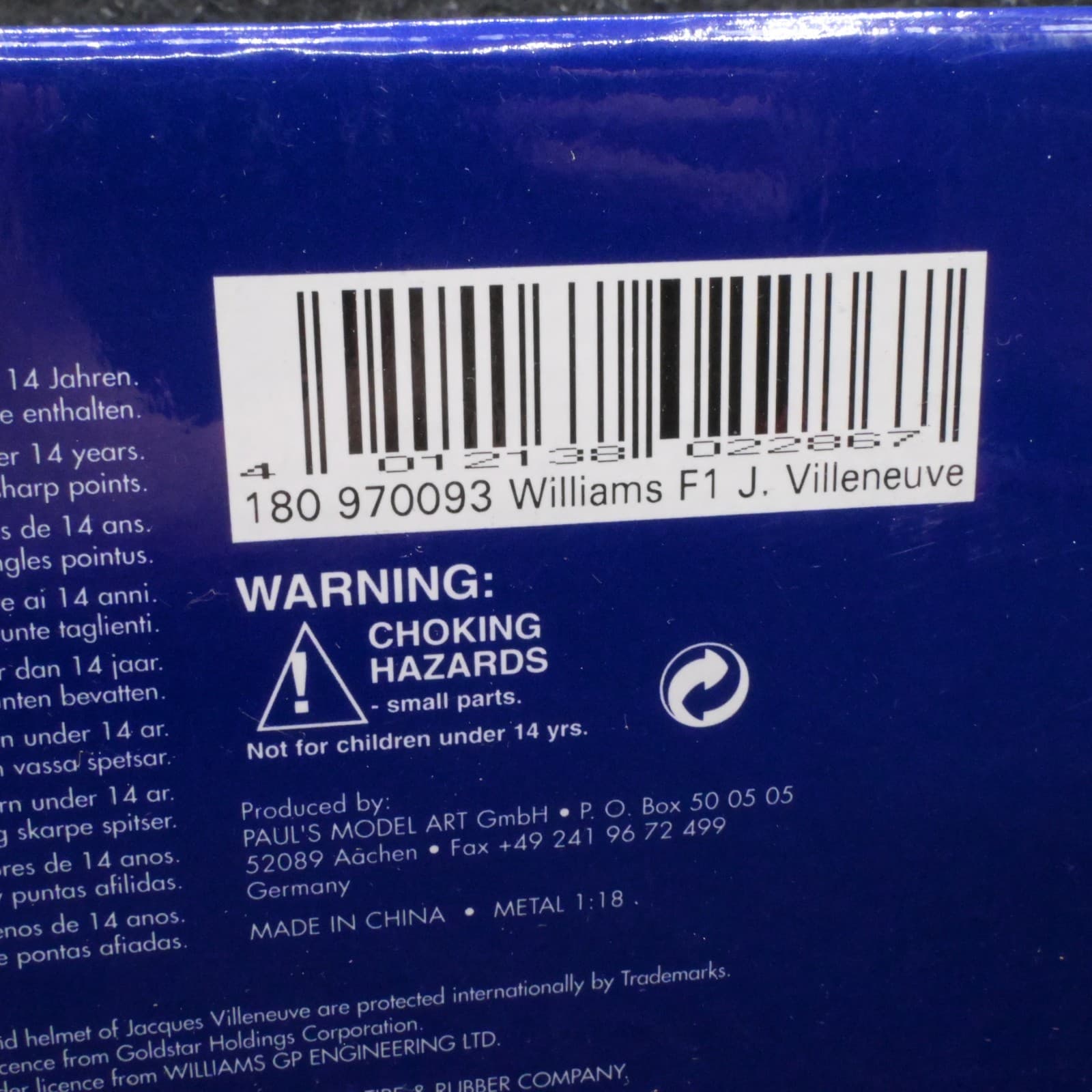 Jaques Villeneuve Diecast 1:18 Williams F1 Fw19 - Thumbnail 8