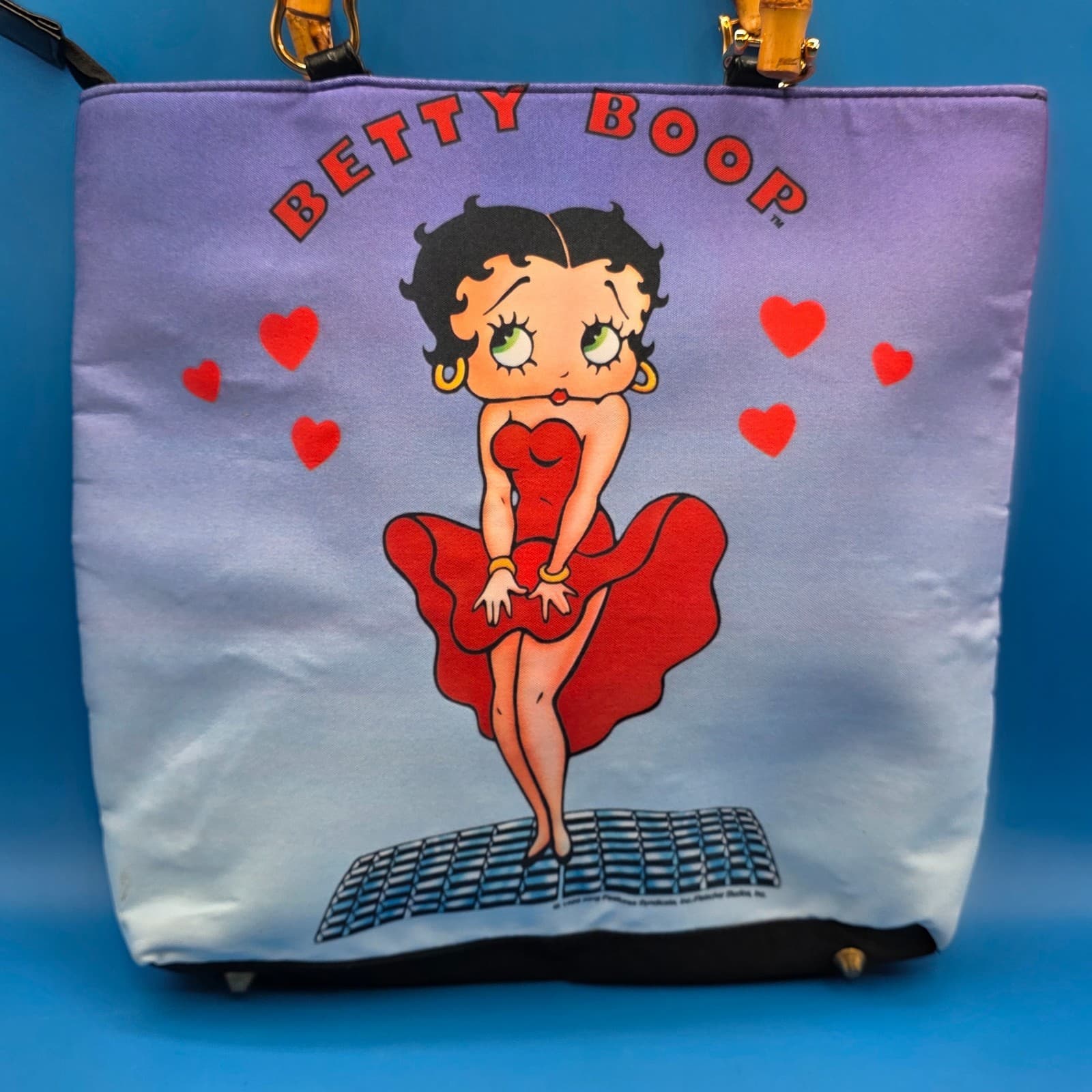 Betty Boop in Red Sequin and Beads Dress Hand Bag Faux Bamboo Handles Rare OOAK - Thumbnail 7