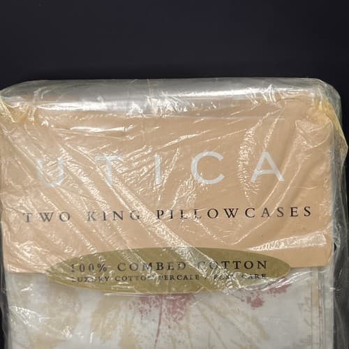 Vintage Utica Fall Leaf Leaves 2 King Pillowcase Combed Cotton USA 200 Thread - Thumbnail 2
