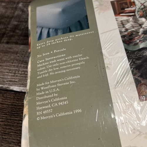 Vintage 1996 Allyson Kent Full Fitted Sheet 180 Thread Count Mansfield Park NEW - Thumbnail 6