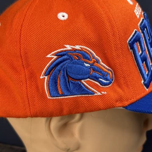 VINTAGE Boise State Broncos Hat Cap Blue Orange Wool Blend Adjustable Snapback - Thumbnail 7