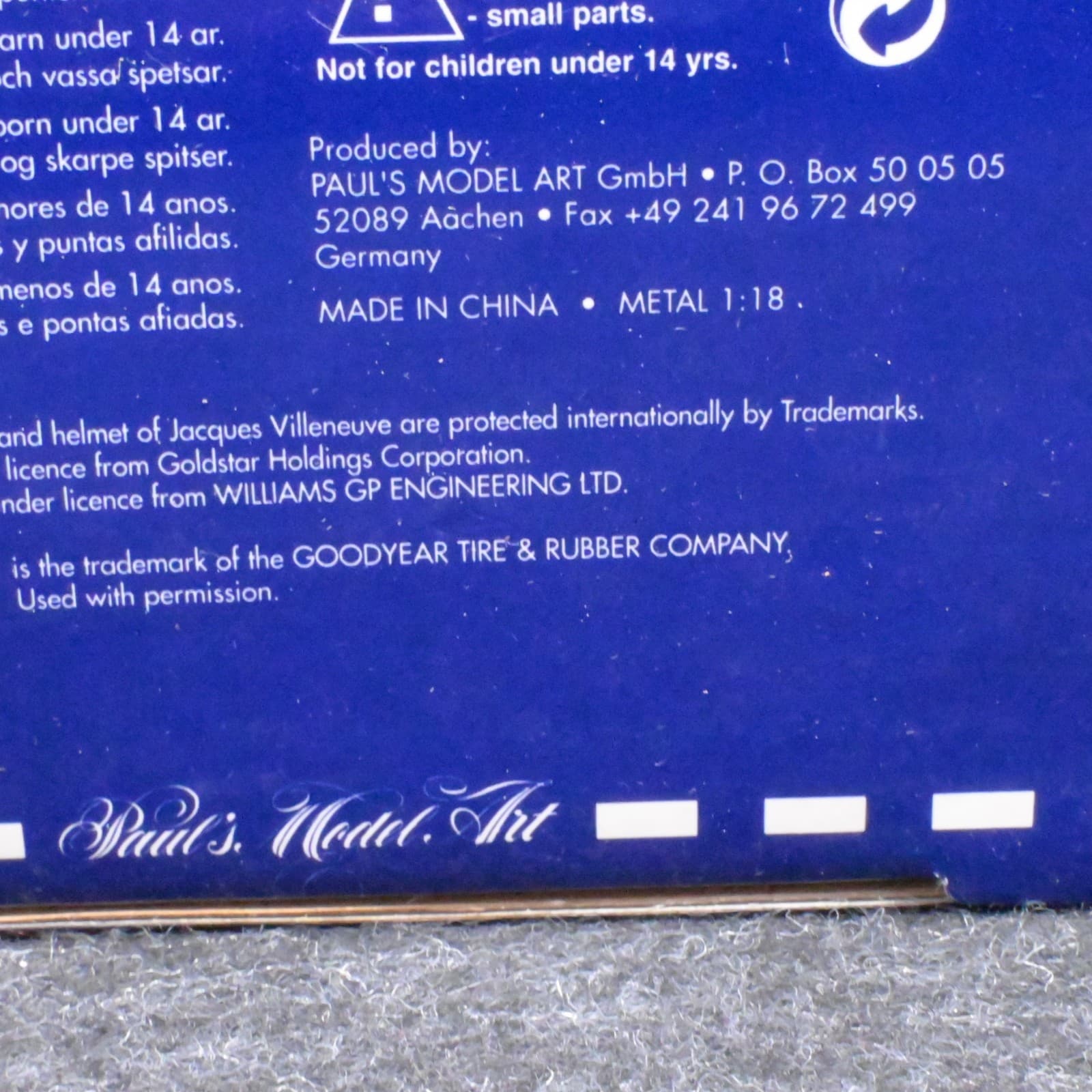 Jaques Villeneuve Diecast 1:18 Williams F1 Fw19 - Thumbnail 9
