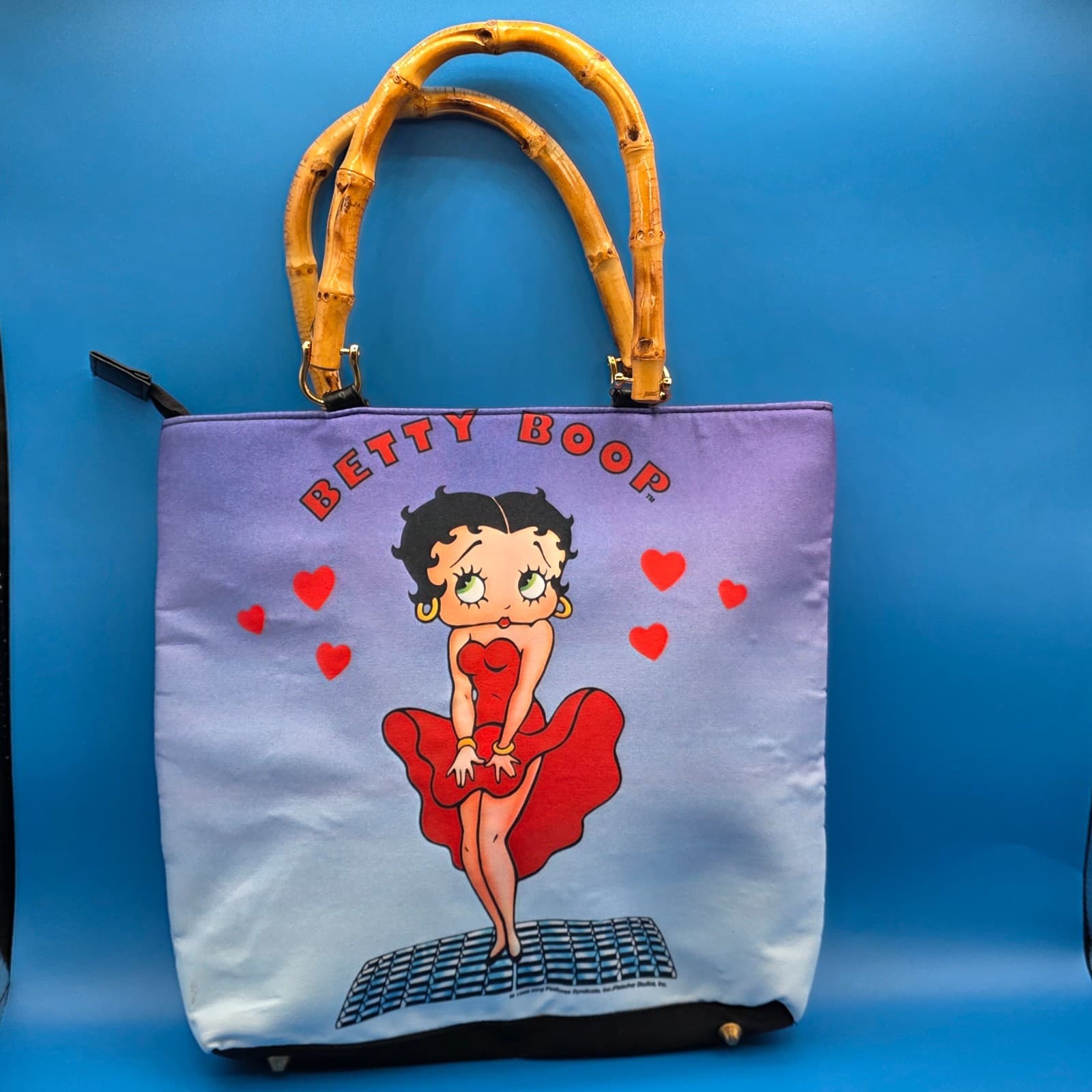 Betty Boop in Red Sequin and Beads Dress Hand Bag Faux Bamboo Handles Rare OOAK - Thumbnail 8