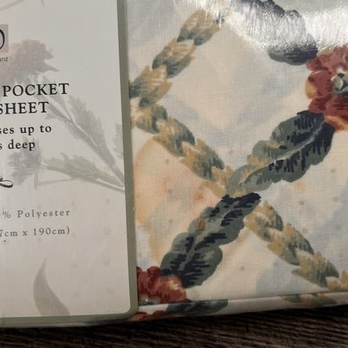 Vintage 1996 Allyson Kent Full Fitted Sheet 180 Thread Count Mansfield Park NEW - Thumbnail 2