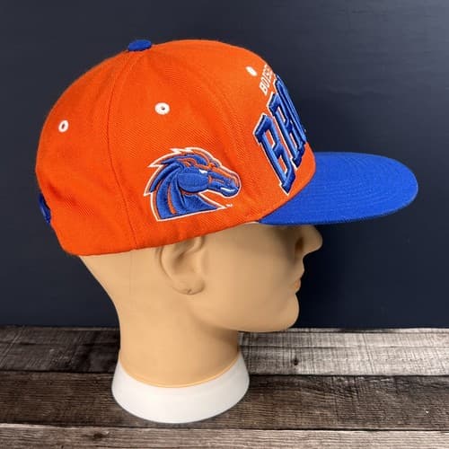 VINTAGE Boise State Broncos Hat Cap Blue Orange Wool Blend Adjustable Snapback - Thumbnail 6