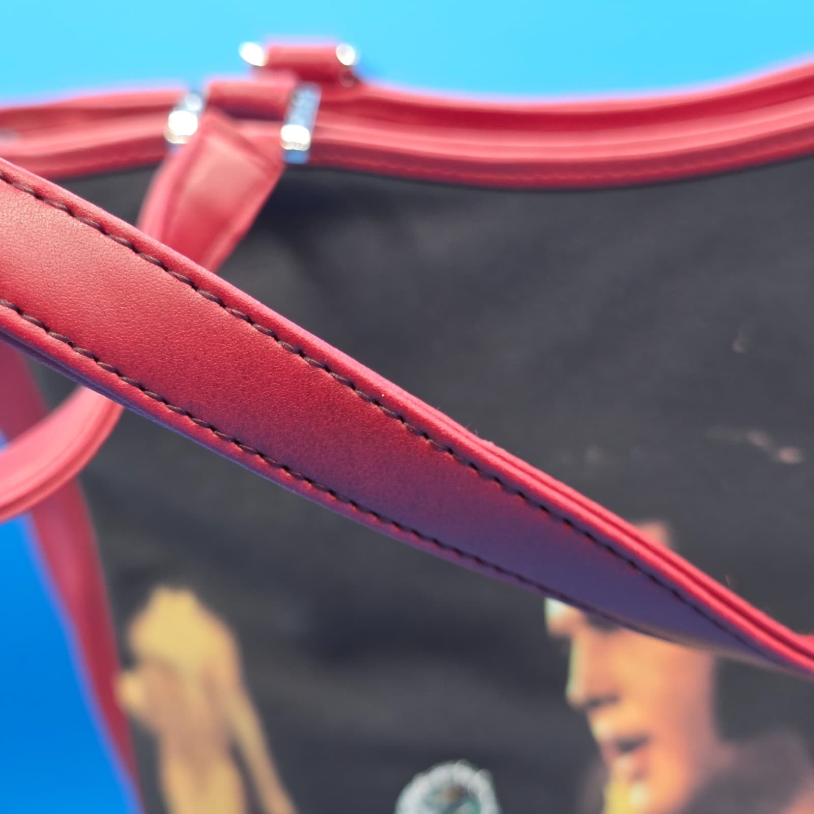 Vintage Y2K ELVIS PRESLEY Red Handbag Purse 10" x 12" x 4" - Thumbnail 2