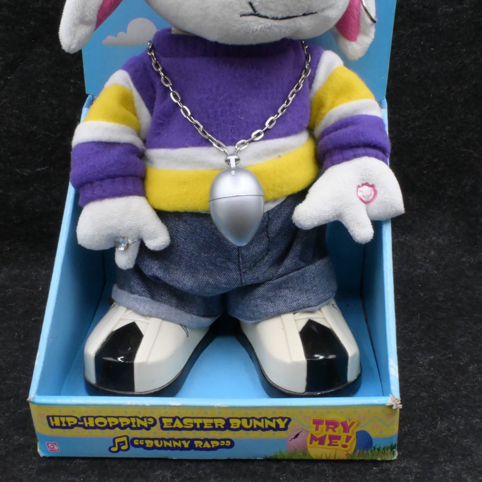Vtg 2003 Gemmy Hip Hop Easter Bunny Rabbit Dances Parody of Jump - Thumbnail 3