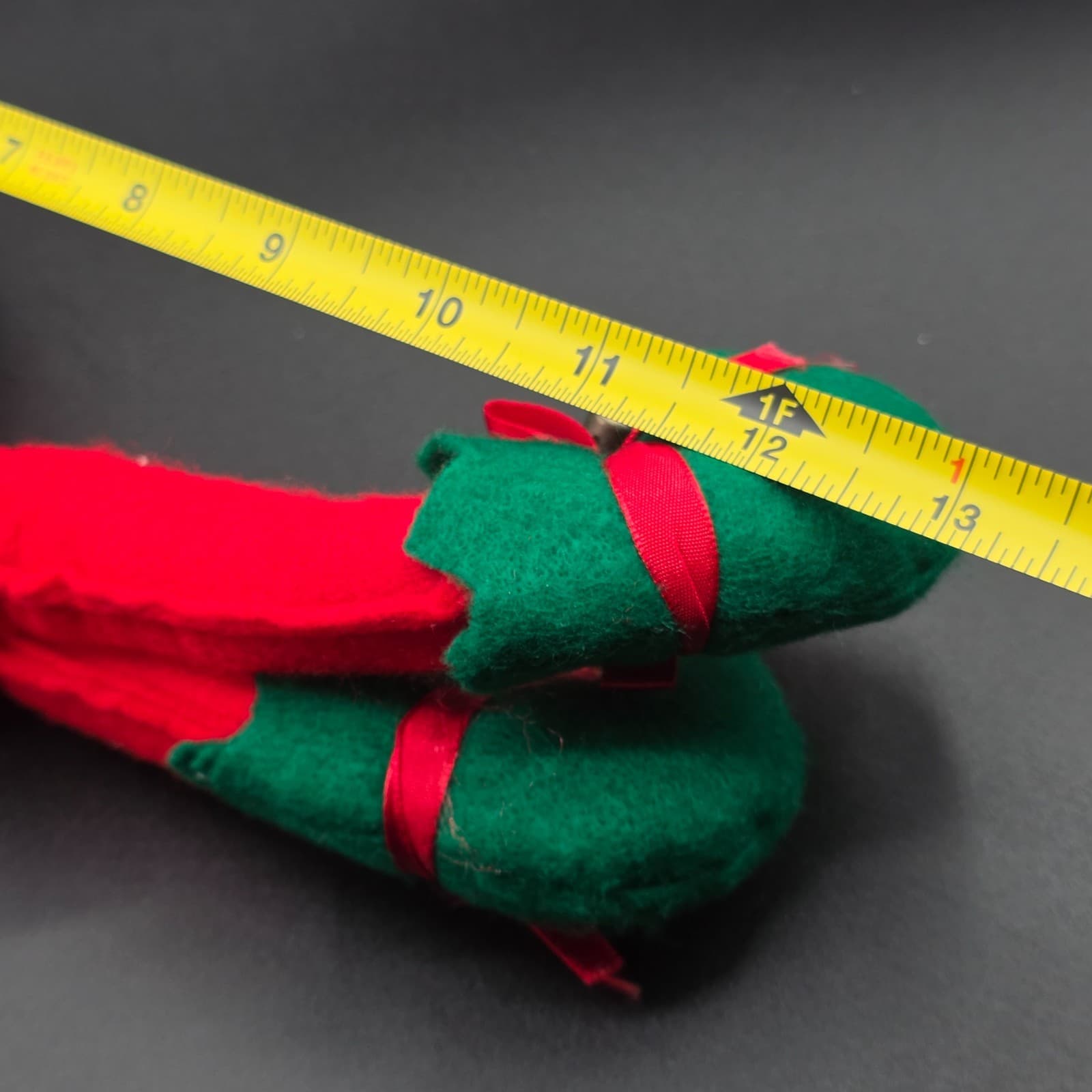 Vintage Rubber Faced Felt Plush Elf Doll Figurine Sitter Christmas 13" Long - Thumbnail 7