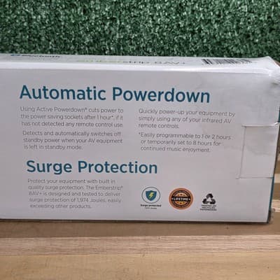 New Embertec Emberstrip 8 AV+ ESUSAV8-ET-10B Sensor Surge Protector Power Strip - Thumbnail 5