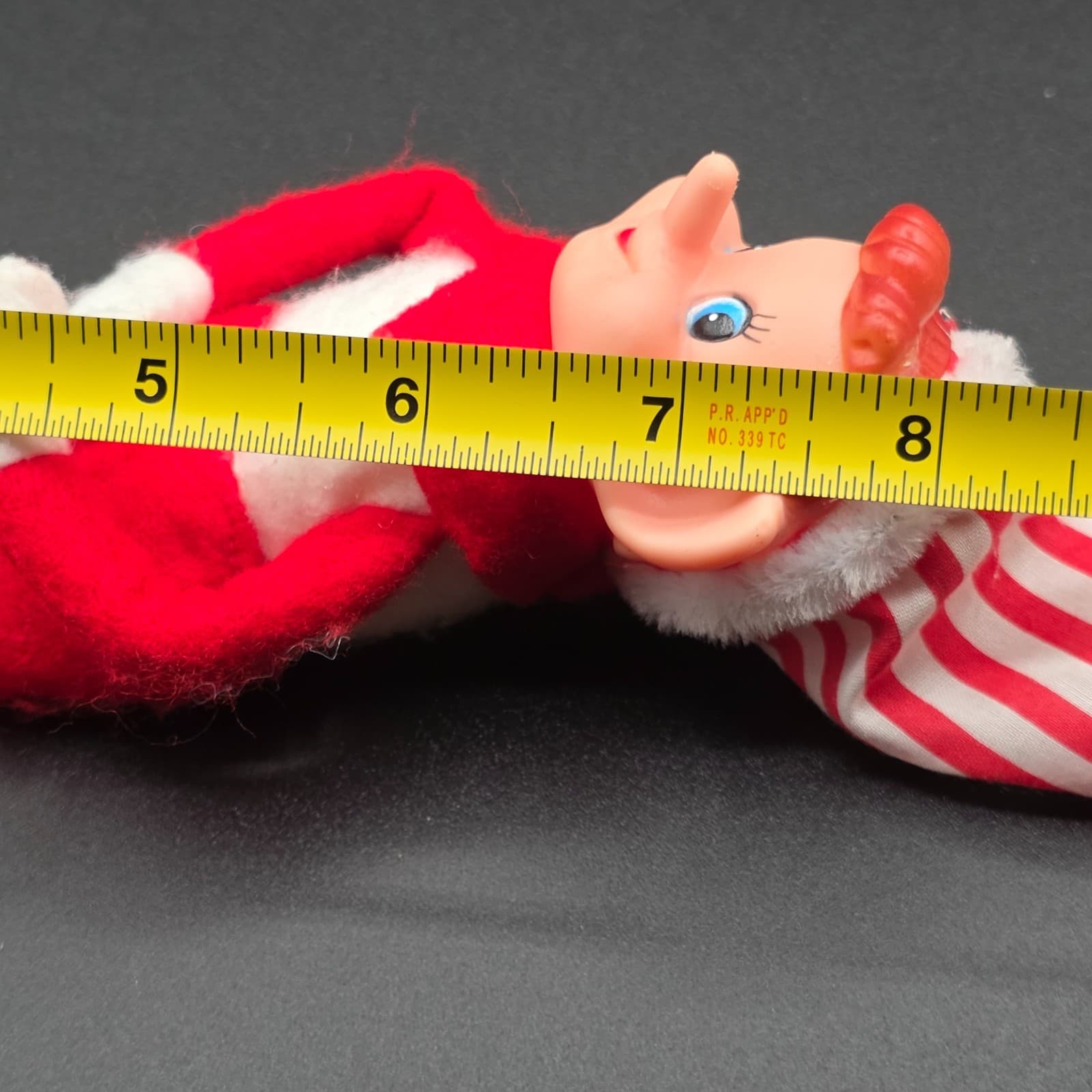 Vintage Elf Shelf Sitter Pixie Pointy Nose Red White - Thumbnail 6
