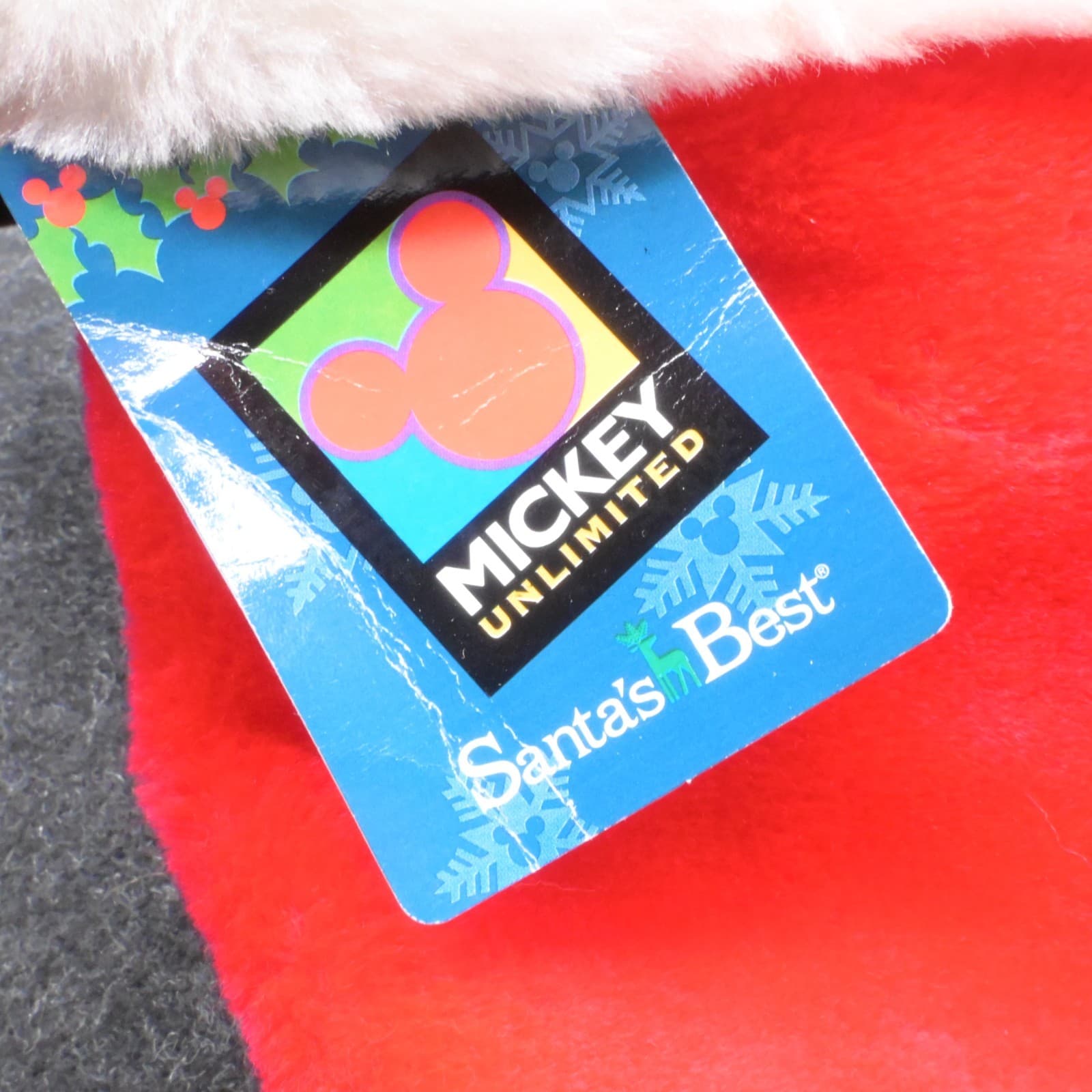 Disney Christmas Mickey Mouse Stocking 3D Santas Best Plush 90s Vintage - Thumbnail 6