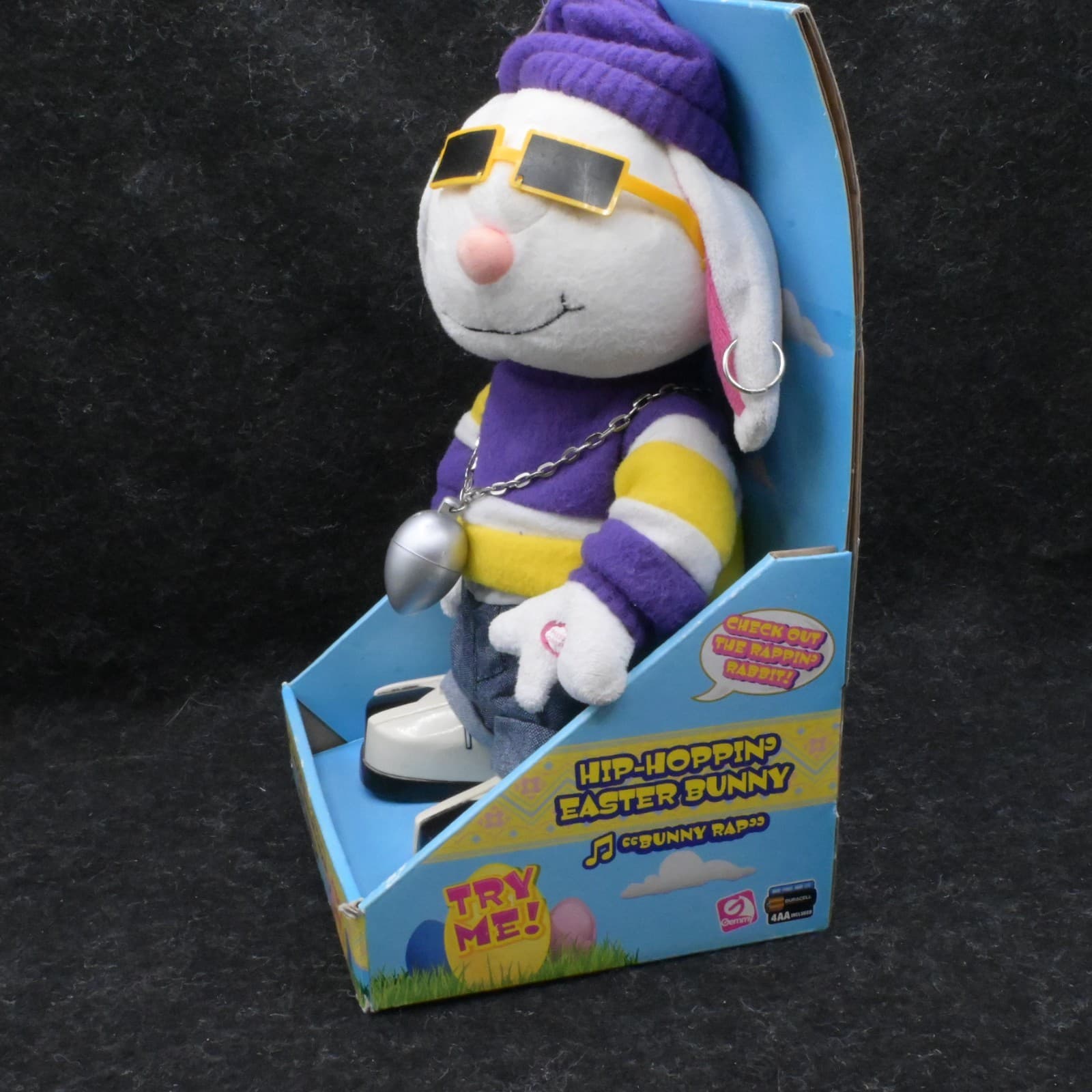 Vtg 2003 Gemmy Hip Hop Easter Bunny Rabbit Dances Parody of Jump - Thumbnail 5
