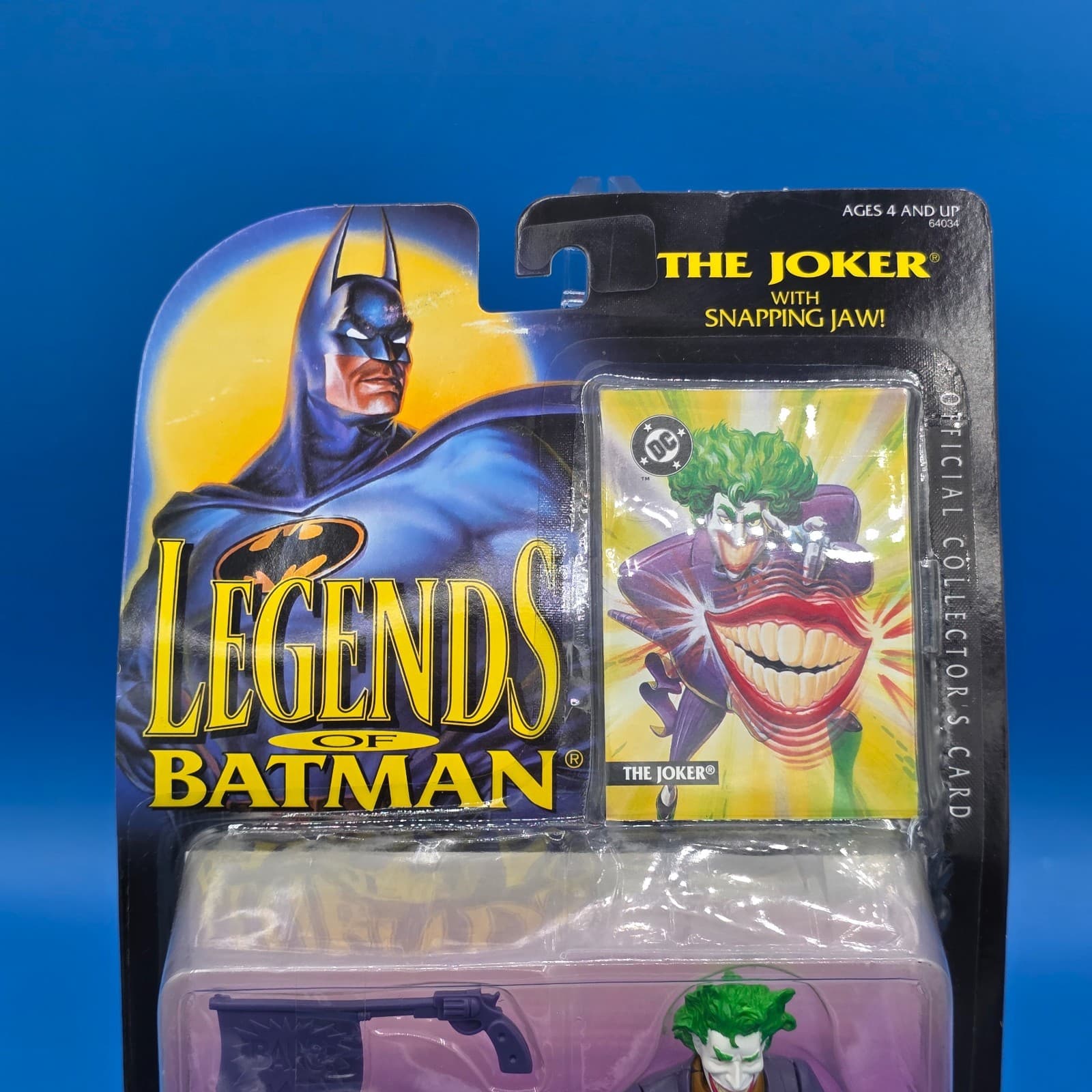 Legends of Batman The Joker Figure w/ Snapping Jaw Collector's Card 1994 Kenner - Thumbnail 3