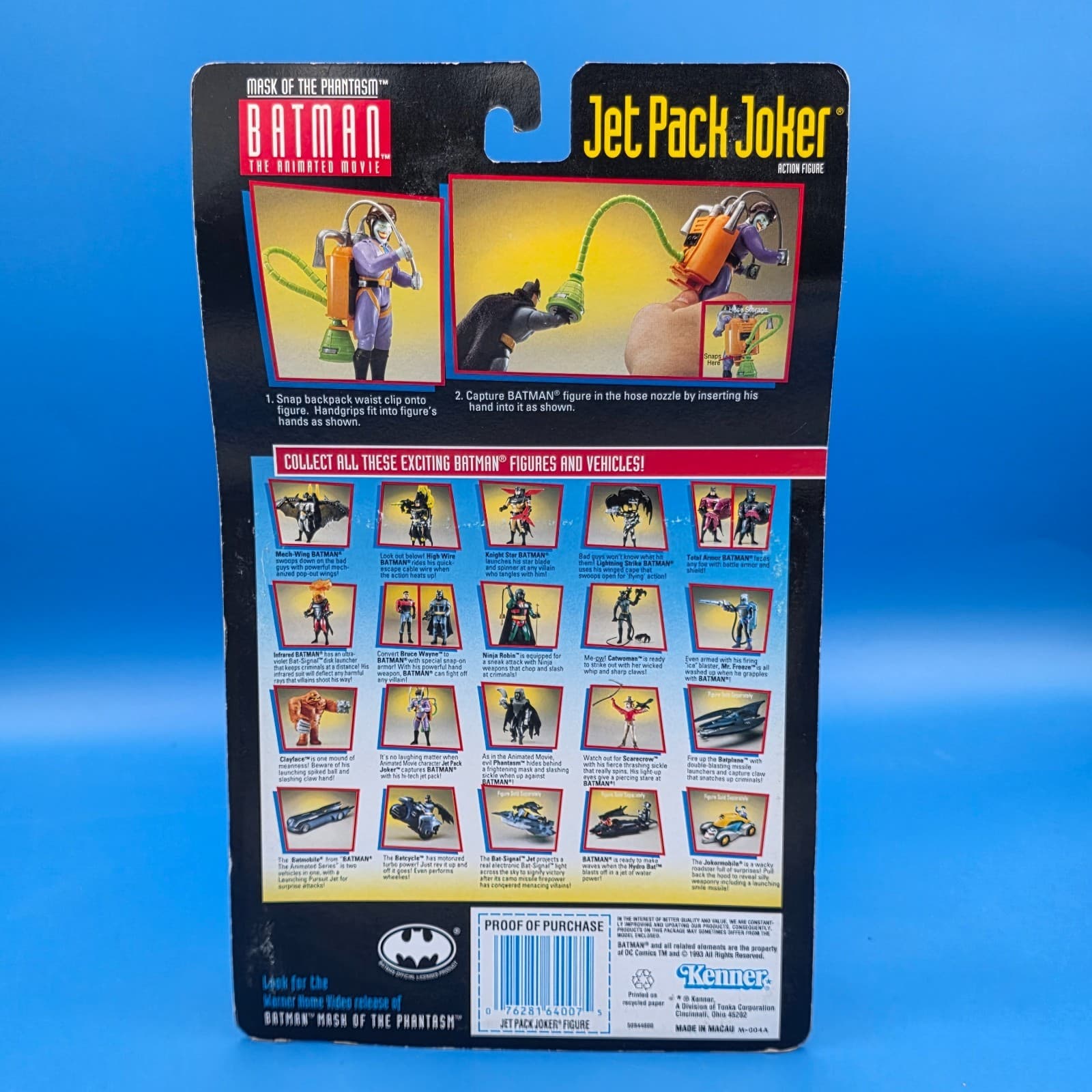 1993 KENNER Batman the Animated Movie Jet Pack Joker Sealed New In Pack - Thumbnail 4
