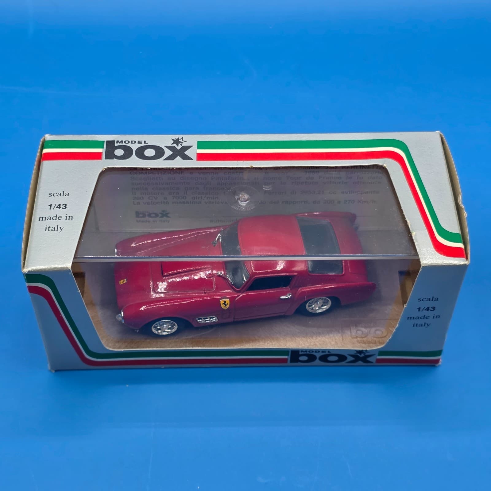 Box Model 8424 Ferrari 250 TDF *Prova* Diecast w/Case 1:43 Red - Thumbnail 3