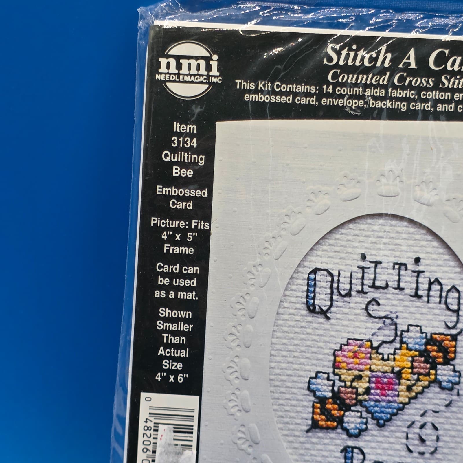 Vintage NMI Cross Stitch A Card Kit #3134 QUILTING BEE - Thumbnail 4
