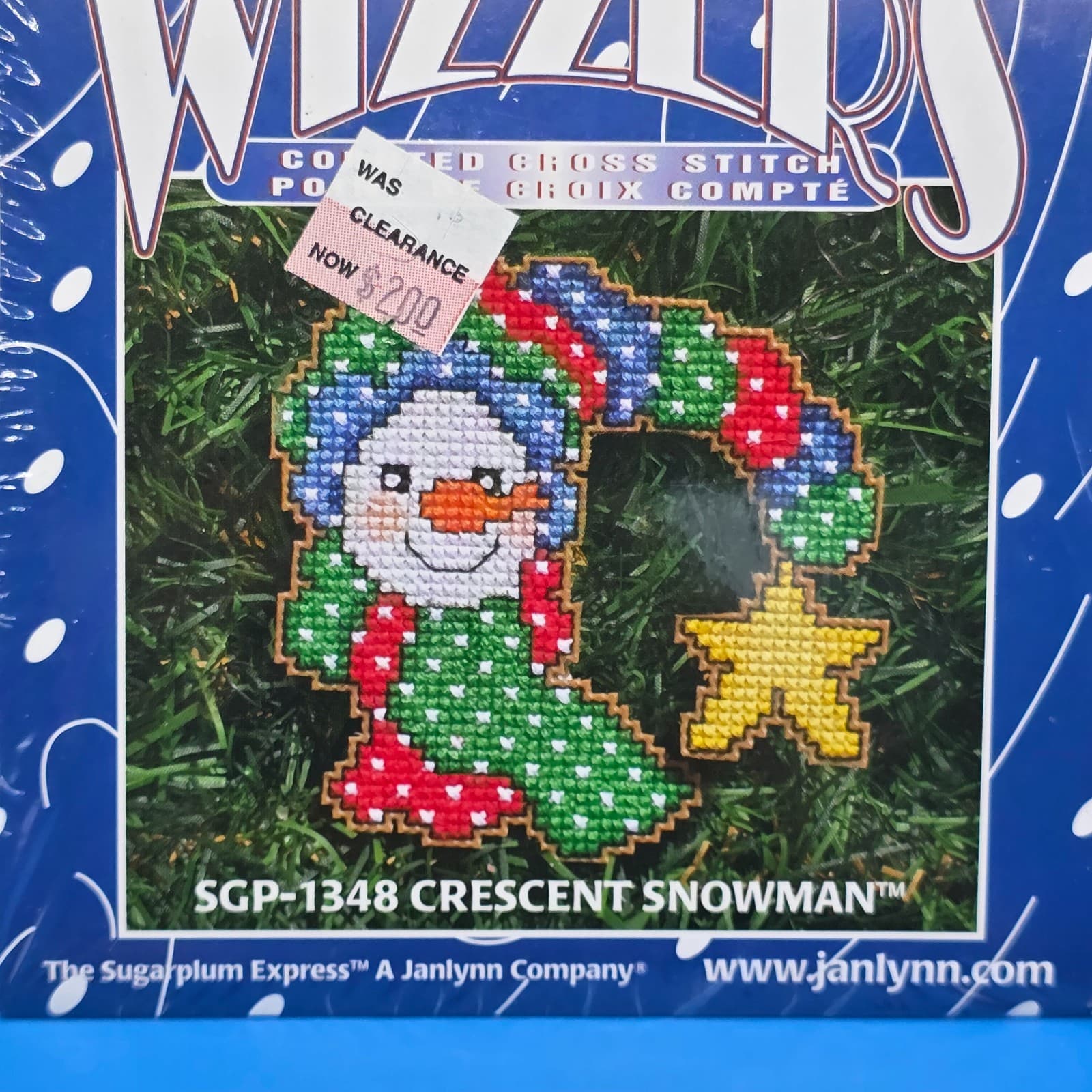 Janlynn Sugarplum Express Wizzers SGP-1348 - CRESCENT SNOWMAN - New 2002 - Thumbnail 2