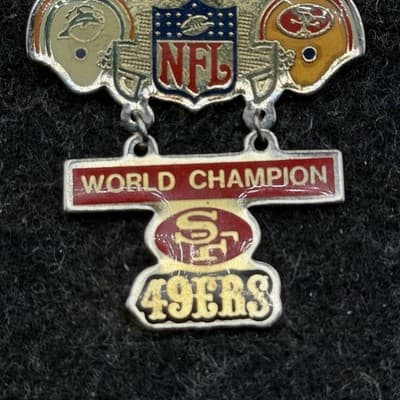 World Champion San Francisco 49ers Commemorative Super Bowl XIX Pin - NFL - Thumbnail 2