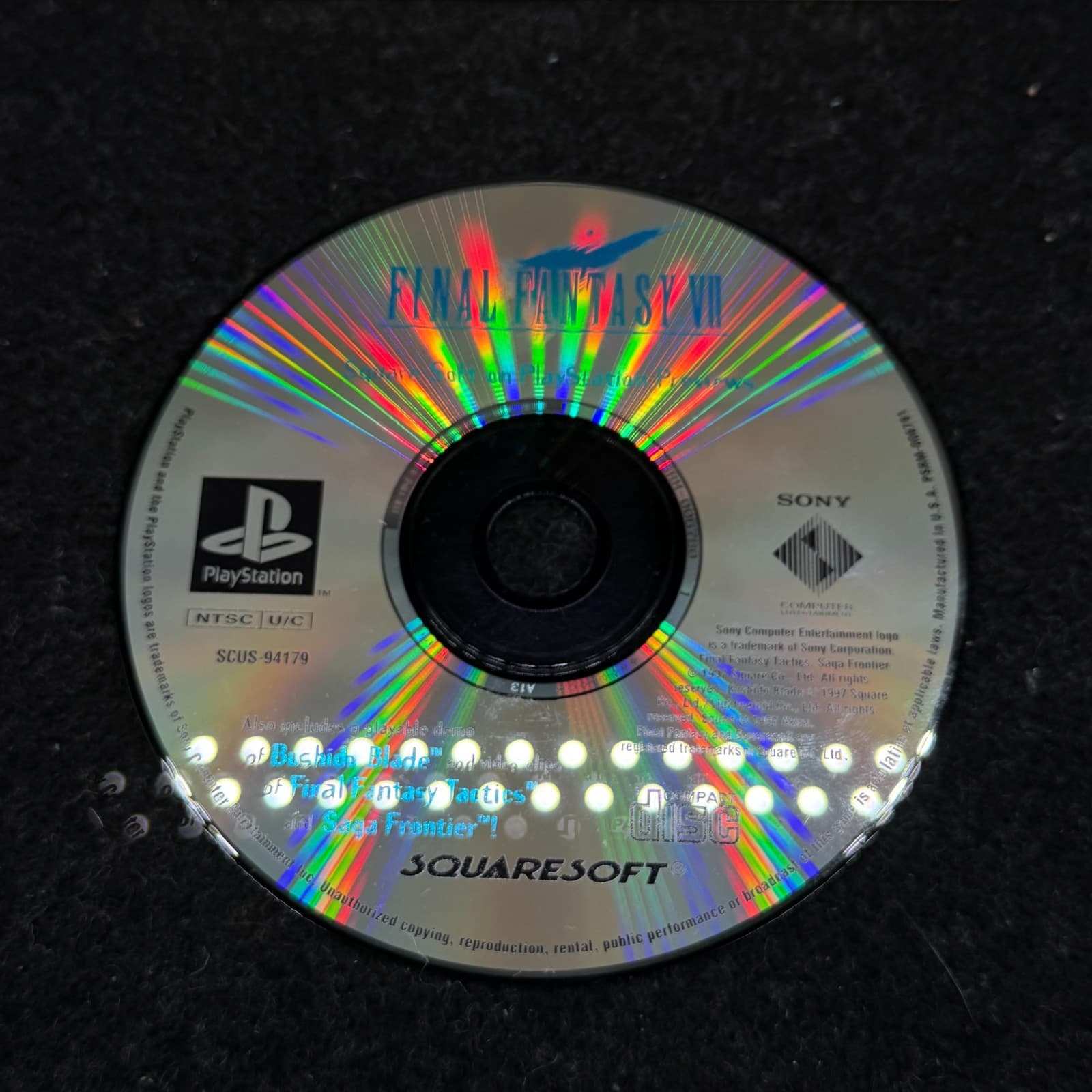 Final Fantasy VII 7 Preview Demo Disc w/ Sleeve Sony Playstation 1 Authentic Ps1 - Thumbnail 4