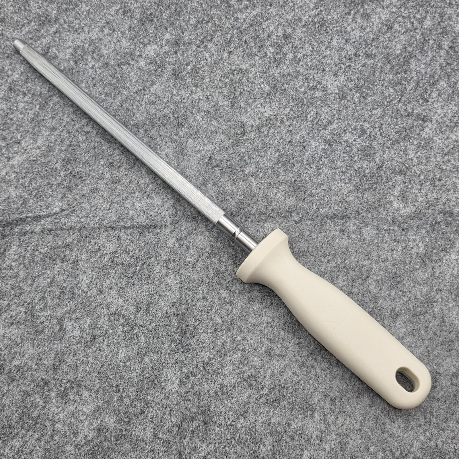 Schmidt Bros Honing Rod German Stainless Steel White Handle - Thumbnail 4