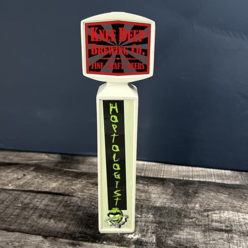 Knee Deep Brewing Co. Fine Craft Beer Tap Handle Hoptologist 9" Inches Tall - Thumbnail 6