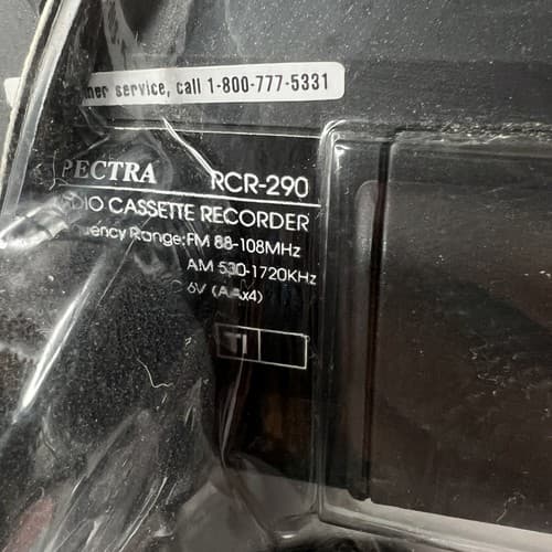 Vintage Spectra RCR-290 Portable Radio Cassette Recorder/Player NEW - Thumbnail 8
