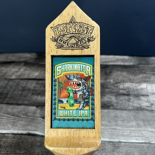 LOST COAST BREWERY SHARKINATOR WHITE IPA & TANGERINE WHEAT BEER TAP HANDLE 10.5" - Thumbnail 2