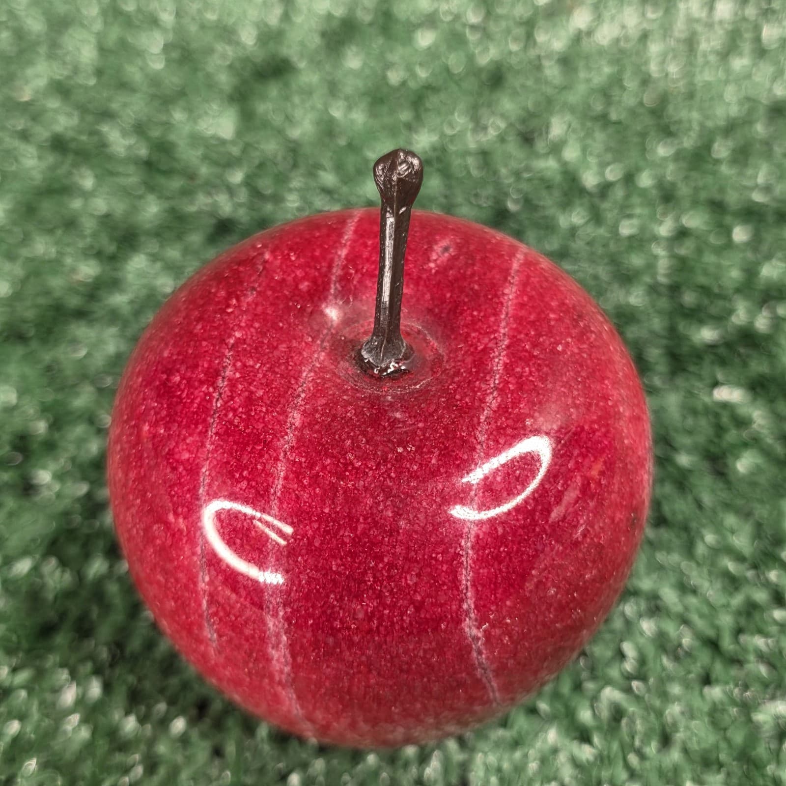 Vintage Red Marble Apple Paperweight Heavy Decorative Teacher Hostess Gift - Thumbnail 5