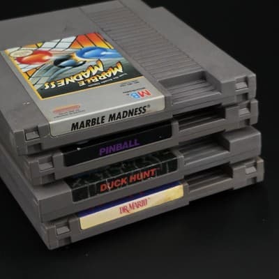 Lot Of 4 NES Cartridges Marble Madness Duck Hunt Pinball Dr Mario - Thumbnail 6