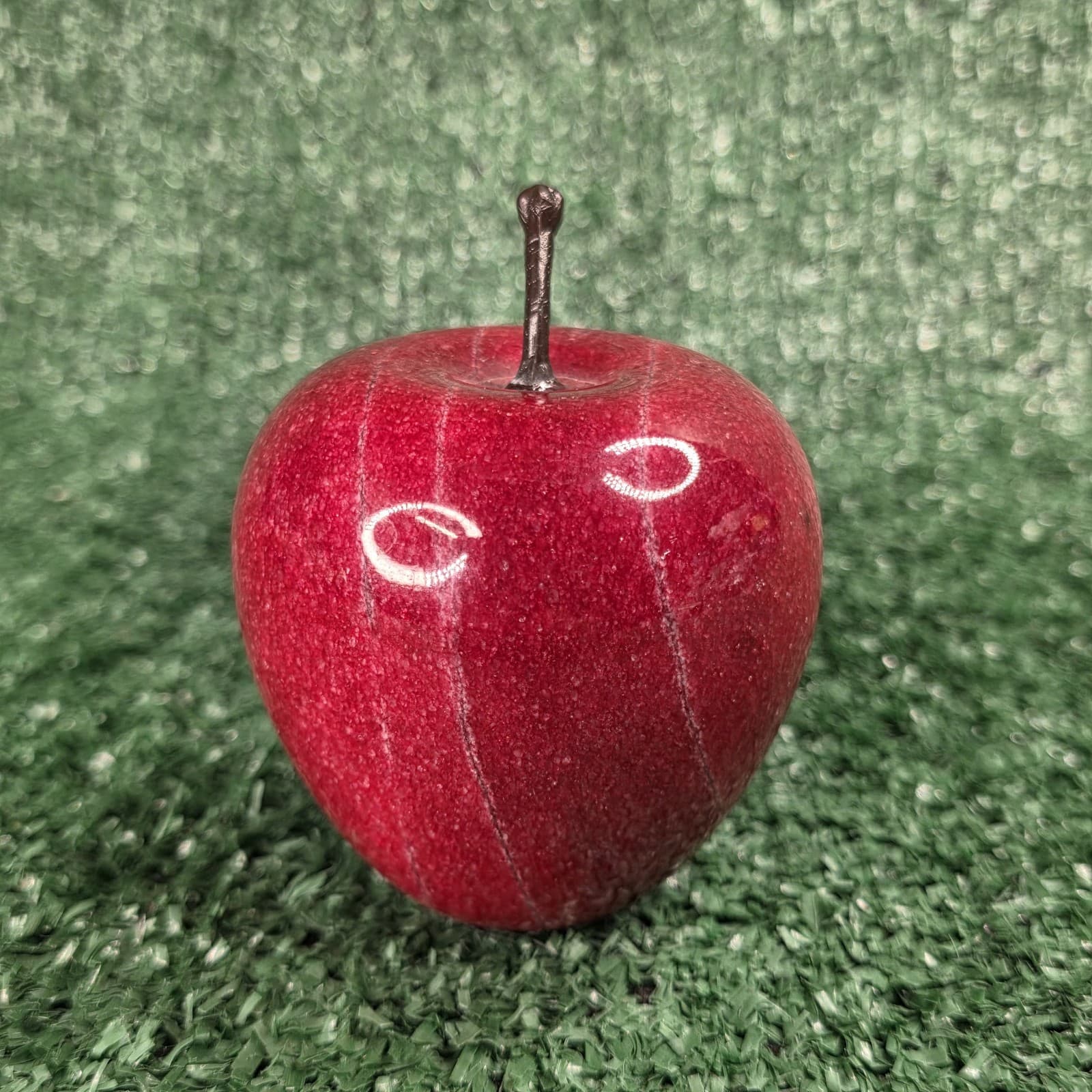 Vintage Red Marble Apple Paperweight Heavy Decorative Teacher Hostess Gift - Thumbnail 4