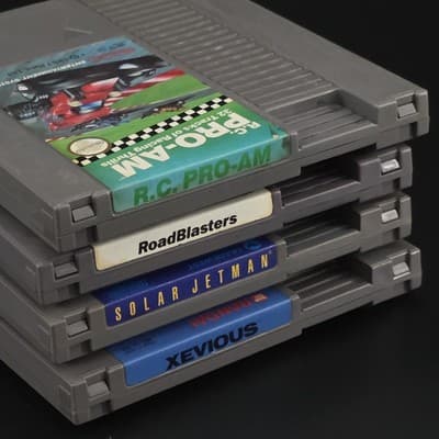 Lot Of 4 NES Cartridges Road Blaster Solar Jetman Xevious RC Pro Am - Thumbnail 6