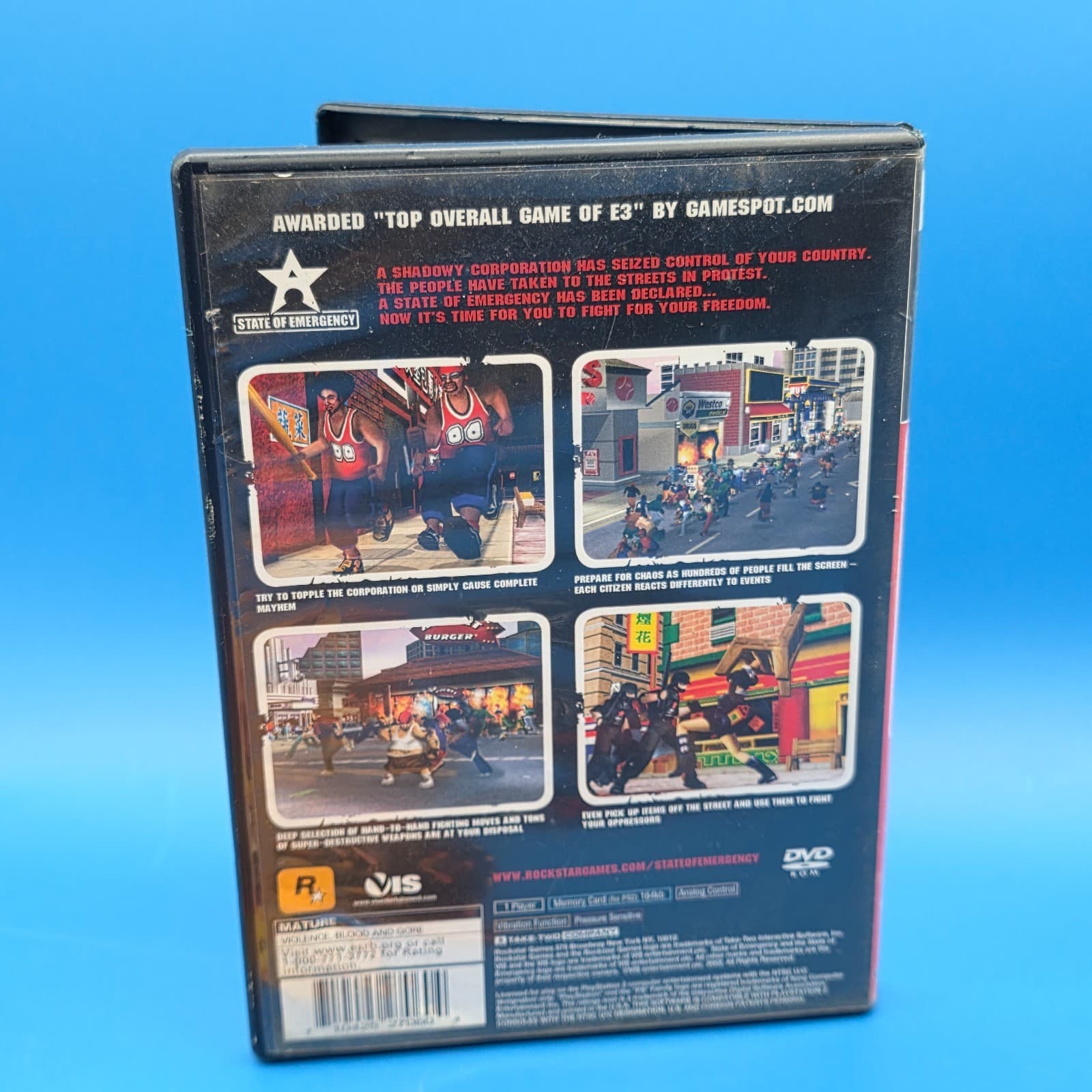 Blockbuster Rental & Case - State of Emergency PS2 Sony PlayStation 2 CIB - Thumbnail 4